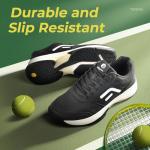 FitVille Wide Pickleball Shoes Men Tennis Racquetball Squash Shoes for Men All Court with Arch Support-Tennis V3(Black, 11 Wide)