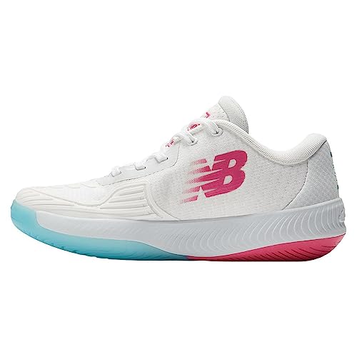 New Balance Women's FuelCell 996V5 Pickleball Indoor Court Shoe, White/Grey/Team Red, 8