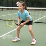 cungel Kids Volleyball Tennis Pickleball Badminton Shoes, Boys Girls Indoor Court Tennis Shoes, Hook & Loop Strap Athletic Sneakers for Little Kid/Big Kid White Red