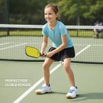 cungel Kids Volleyball Tennis Pickleball Badminton Shoes, Boys Girls Indoor Court Tennis Shoes, Hook & Loop Strap Athletic Sneakers for Little Kid/Big Kid White Blue