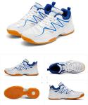 CHUUMEE Men's Lightweight Sneakers Fashion Indoor Sport Shoes for Pickleball, Badminton, Table Tennis, Volleyball (White/Blue,8.5)