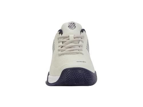 K-Swiss Kid's Hypercourt Express 2 Tennis Shoe, Gray/White/Peacoat, 4 M Big Kid