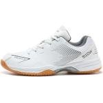 Hiuzylqx Mens Tennis Shoes Breathable Badminton Sneakers Non-Slip for Squash Pickleball Volleyball Athletic Youth, Big Kids,White,5