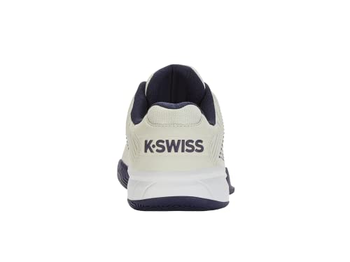 K-Swiss Kid's Hypercourt Express 2 Tennis Shoe, Gray/White/Peacoat, 4 M Big Kid