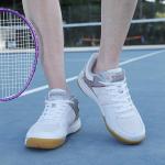 Hiuzylqx Indoor Court Shoes for Tennis, Badminton Table Tennis Volleyball Pickleball Lightweight Racketball Squash Outdoor for Men Women,Boys Girls,White red,9