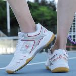 Hiuzylqx Indoor Court Shoes for Tennis, Badminton Table Tennis Volleyball Pickleball Lightweight Racketball Squash Outdoor for Men Women,Boys Girls,White red,9