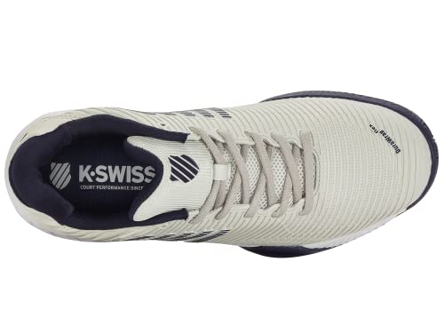 K-Swiss Kid's Hypercourt Express 2 Tennis Shoe, Gray/White/Peacoat, 4 M Big Kid