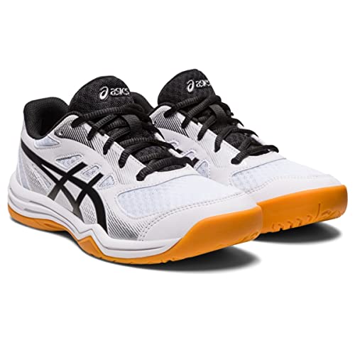 ASICS Kids Upcourt 5 GS Sneakers for Little, and Big Kid - Textile Upper with Lace-Up Closure, and Eye-Catching Design White/Black 7 Big Kid M