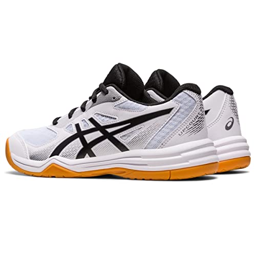 ASICS Kids Upcourt 5 GS Sneakers for Little, and Big Kid - Textile Upper with Lace-Up Closure, and Eye-Catching Design White/Black 7 Big Kid M