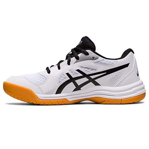 ASICS Kids Upcourt 5 GS Sneakers for Little, and Big Kid - Textile Upper with Lace-Up Closure, and Eye-Catching Design White/Black 7 Big Kid M
