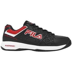 Fila mens Double Bounce 3 Pickleball Shoe, Black/Red/White, 10