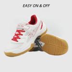 cungel Kids Volleyball Tennis Pickleball Badminton Shoes, Boys Girls Indoor Court Tennis Shoes, Hook & Loop Strap Athletic Sneakers for Little Kid/Big Kid White Red