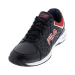 Fila mens Double Bounce 3 Pickleball Shoe, Black/Red/White, 10