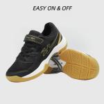 cungel Kids Volleyball Tennis Pickleball Badminton Shoes, Boys Girls Indoor Court Tennis Shoes, Hook & Loop Strap Athletic Sneakers for Little Kid/Big Kid Black