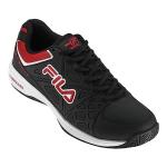 Fila mens Double Bounce 3 Pickleball Shoe, Black/Red/White, 10