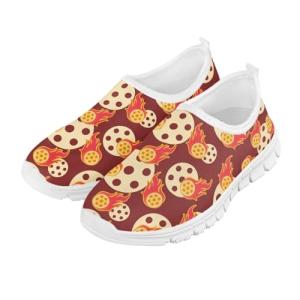 Yreiwoby Flame Shoes for Boys Slip On Sneakers Size 13 Pickleball Print Kids Gym Jogging Shoes Lightweight Everyday Shoes for Teen Boys Casual Walking Shoes