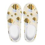 Ctsgobvahy Bee Printed Toddler Boys Girls Sports Shoes, Kids Easy-to-Put-On Low-Top Shoes, Children's Lightweight Breathable Tennis Shoes Suitable for Running, Pickleball, Tennis and Baseball