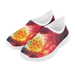 Yreiwoby Boys Pickleball Slip On Sneakers Size 13 Little Kid Flame Themed Teen Boys Casual Gym Jogging Shoes Little Boy Fashionable Comfortable Sneakers for Travel