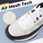 FitVille Wide Tennis Shoes for Men Pickleball Shoes Lightweight Breathable All Court Athletic Shoes with Arch Support & Wide Toe Box Pearl/Black