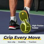 FitVille Wide Tennis Shoes for Men Pickleball Shoes Lightweight Breathable All Court Athletic Shoes with Arch Support & Wide Toe Box Pearl/Black