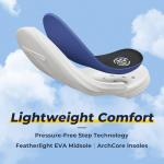 FitVille Wide Tennis Shoes for Men Pickleball Shoes Lightweight Breathable All Court Athletic Shoes with Arch Support & Wide Toe Box Pearl/Black