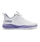 K-Swiss Women's Ultrashot Light Pickleball Tennis Shoe - Lightweight Court Shoes Lateral Movement Stable Support, White/Purple 8 M