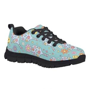 Pointodoor Pickleball Floral Print Shoes for Girls Kids Non-Slip Athletic Sport Trainer Breathable Lightweight Tennis Running Shoes Holiday Vacation Outfit
