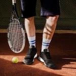 FitVille Wide Men Pickleball Shoes Tennis Racquetball Squash Shoes for Men All Court with Arch Support-Tennis V3(Black, 9.5 Wide)