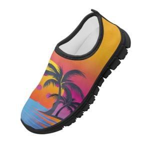 Ctsgobvahy Boy's Sports Shoes, Kids Easy-to-Put-On Low-Top Shoes, Children's Lightweight Non-Slip Elastic Sport Training Shoes Suitable for Running, Pickleball, and Baseball,Beach