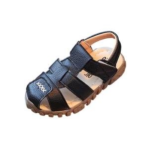 Ctreela Kids Summer Shoes Little Kid Boy Girl Fisherman Sandals Cutout Breathable Outdoor Cloese Toe Sport Sandals Black