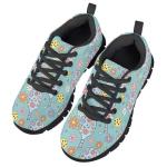Pointodoor Pickleball Floral Print Shoes for Girls Kids Non-Slip Athletic Sport Trainer Breathable Lightweight Tennis Running Shoes Holiday Vacation Outfit