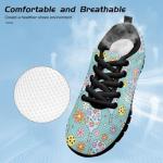 Pointodoor Pickleball Floral Print Shoes for Girls Kids Non-Slip Athletic Sport Trainer Breathable Lightweight Tennis Running Shoes Holiday Vacation Outfit