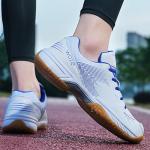 Hiuzylqx Mens Tennis Shoes Breathable Badminton Sneakers Non-Slip for Squash Pickleball Volleyball Athletic Youth, Big Kids,White Blue,10.5