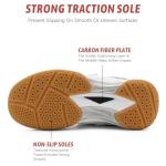 Ozefiad Boys Girls Badminton Shoes Kids Court Tennis Shoes Pickleball Racket Sneakers for Child Comfort Non Marking Anti-Slip Sport Squash Shoes (Little Kids/Big Kids) White Black