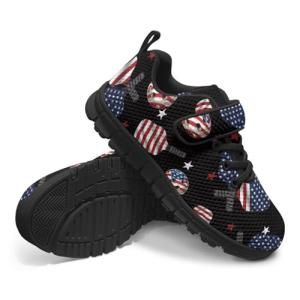 Ctsgobvahy Kids Casual Sneakers Size11 to 15, American Flag Boys Girls Spring Summer Pickleball Shoes Light Breathable Athletic Shoes with One Strap