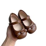 Girls Mary Jane Shoes School Uniform Flats Dress Shoes Church (Little/Big Kids) Easy On PU Ballet Flat Shoe Brown