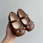 Girls Mary Jane Shoes School Uniform Flats Dress Shoes Church (Little/Big Kids) Easy On PU Ballet Flat Shoe Brown
