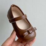 Girls Mary Jane Shoes School Uniform Flats Dress Shoes Church (Little/Big Kids) Easy On PU Ballet Flat Shoe Brown