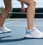 K-Swiss Women's Ultrashot Light Pickleball Tennis Shoe - Lightweight Court Shoes Lateral Movement Stable Support, White/Blue/Multi 10 M