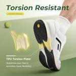 FitVille Wide Pickleball Shoes Men Tennis Racquetball Squash Shoes for Men All Court with Arch Support-Tennis V3(White, 10.5 Wide)