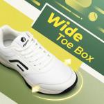FitVille Wide Pickleball Shoes Men Tennis Racquetball Squash Shoes for Men All Court with Arch Support-Tennis V3(White, 10.5 Wide)
