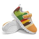 Ctsgobvahy Kids Casual Sneaker for Boys, Hamburger Print Girls Spring Summer Printed Running Tennis Shoes Light Breathable Sport Athletic Shoes with One Strap