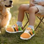 Ctsgobvahy Kids Casual Sneaker for Boys, Hamburger Print Girls Spring Summer Printed Running Tennis Shoes Light Breathable Sport Athletic Shoes with One Strap