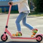 Ctsgobvahy Kids Casual Sneaker for Boys, Hamburger Print Girls Spring Summer Printed Running Tennis Shoes Light Breathable Sport Athletic Shoes with One Strap