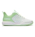 K-Swiss Women's Ultrashot Light Pickleball Tennis Shoe - Lightweight Court Shoes Lateral Movement Stable Support, White/Green 8 M