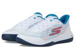 Skechers Men's Viper Court Pro Pickleball Sneaker, White/Turquoise, 10