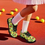 Mumeson Pickleball Print Running Shoes for Boys Girls, Breathable Mesh Athletic Trainers Sneakers Low Top Soft Sneakers Anti-Skid Rubber EVA Soles Running Flat Shoes