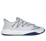 Skechers Men's Viper Court Rally Pickleball Sneaker, Grey/Navy, 10.5