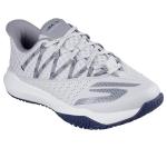 Skechers Men's Viper Court Rally Pickleball Sneaker, Grey/Navy, 10.5