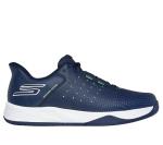 Skechers Men's Viper Court Reload Hands Free Slip-Ins Pickleball Sneaker, Navy/Yellow, 11 X-Wide